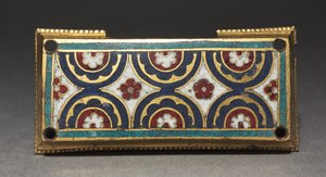 Plaketa, pravděpodobně z relikviářové svatyně, kolem 1180-1190 (zlacená měď, champlevé a cloisonné smalt) od Romanesque