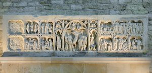 Románské umění: oltářní obraz představující různé výjevy evangelia od Romanesque