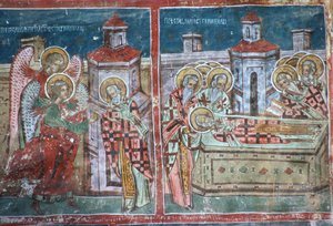 Život a smrt svatého Mikuláše, jižní stěna kostela, 1535