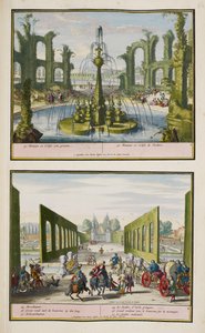 The Park at Enghien, c.1685, ilustrace ze „Sbírky 86 plánů a pohledů na Haag“