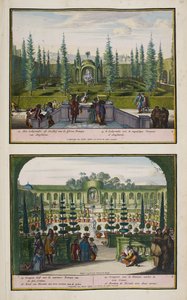 The Park at Enghien, c.1685, ilustrace ze „Sbírky 86 plánů a pohledů na Haag“