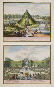 The Park at Enghien, c.1685, ilustrace ze „Sbírky 86 plánů a pohledů na Haag“