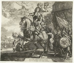 Jezdecký portrét Viléma III., prince Oranžského od Romeyn de Hooghe