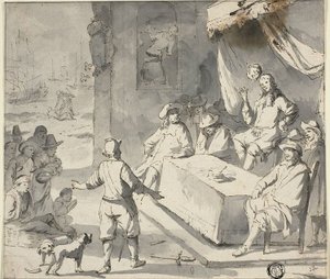 Scéna z holandské historie: Prosebníci před vládcem od Romeyn de Hooghe