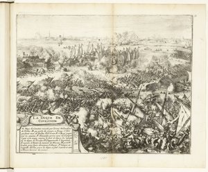 Bitva o hráz Kauwenstein, 1585 La digue de Covestein (název na objektu) Guerres de Flandres (název série) od Romeyn de Hooghe