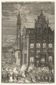 Projevy radosti před radnicí, 1691 od Romeyn de Hooghe