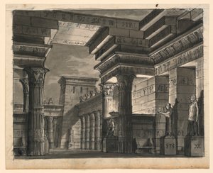 Scéna, Egyptské Budovy od Romolo Achille Liverani