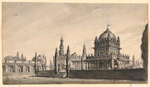 Scéna, Orientální Chrám od Romolo Achille Liverani