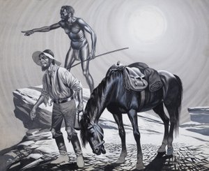 Edward Eyre (1815-1901) (kvaš na papíře) od Ron Embleton