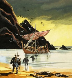 Leif Ericsson se dostává do nového světa od Ron Embleton