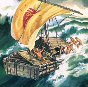 Plavba lodi Kon-Tiki od Ron Embleton