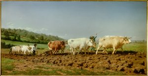 Nivernaiská orba, potápějící se Obraz Marie Rosalie Bonheur dit Rosa Bonheur (1822-1899) 1849 Ne. 1,3 x 2,6 m Paříž, Musee d