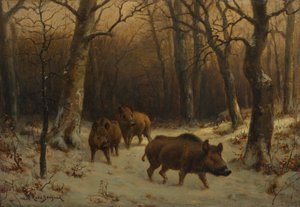 Divočáci ve sněhu, c. 1872-1877. od Rosa Bonheur