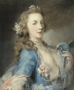 Mladá dáma s papouškem, kolem 1730