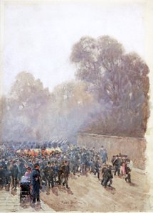 Průvod vojáků 1891 (akvarel) od Rose Maynard Barton