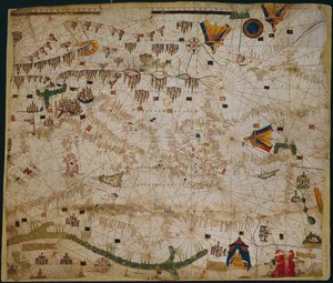 Námořní mapa Středozemního moře a Černého moře, 1440s od Rossell