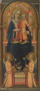 Panna a dítě na trůnu, se dvěma anděly, c.1420-25
