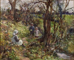 The Primrose Gatherers (olej na plátně) od Rowland Henry Hill