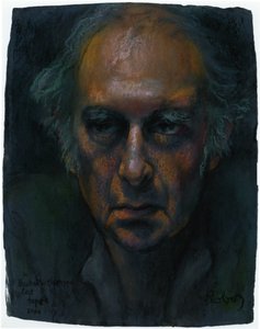Harold Pinter v jednoaktové monologové hře Samuela Becketta Krappův portrét Last Tape od Zsuzsi Roboz v pastelech c