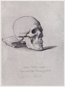 Schillerova lebka (litho)