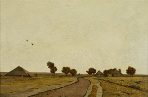 Holandská krajina s farmami