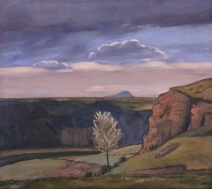View from Žalov towards Říp Mountain