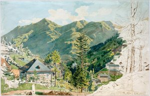 Pohled na Gastein s Gamskarkogelem od Rudolf von Alt