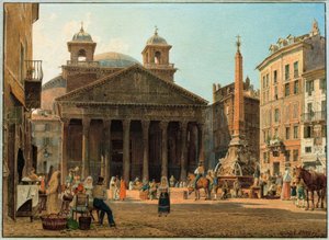 Das Pantheon und die Piazza della Rotonda v Římě