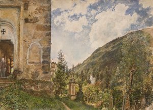 Hřbitov v Gasteinu od Rudolf von Alt