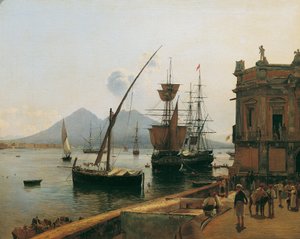 Neapolský přístav s Vesuvem od Rudolf von Alt
