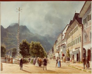 Esplanáda v Ischlu od Rudolf von Alt