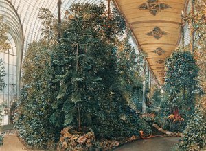 Interiér Palmového domu Lednického paláce od Rudolf von Alt