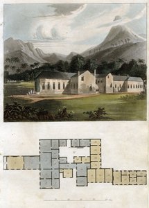 Pohled a plán Longwood House, Svatá Helena: Rezidence Napoleona Bonaparta
