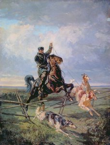 Lovec u barzojů, 1872 od Rudolph Frenz