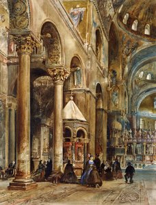 Interiér baziliky di San Marco, Benátky, 1884 od Rudolf von Alt