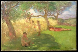 Satyrs (olej na plátně)