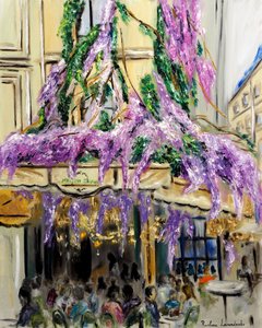 Maison Sauvage Paris - Vistárie, 2023 (olej na plátně) od Ruslana Levandovska