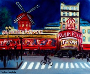 Moulin Rouge Večerní Paříž, 2024 (olej na plátně) od Ruslana Levandovska
