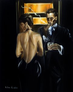 Kouř a hedvábí, 2025 (olej na plátně) od Ruslana Levandovska