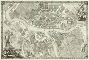 Mapa Petrohradu Kniha k 50. výročí založení Petrohradu, 1753 od Russian Master