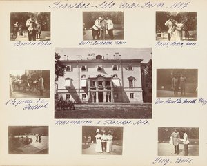 Ruská císařská rodina, stránka z alba fotografií, cca 1897-99 (černobílá fotografie) (viz také 487673-80) od Russian Photographer