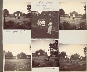 Ruská císařská rodina, stránka z alba fotografií, cca 1897-99 (černobílá fotografie) (viz také 487673-80) od Russian Photographer