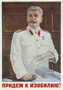 Sovětský plakát Stalina čtecího telegram, 1949