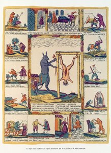Vůl chce být řezníkem, Rus, konec 18. století (dřevořez) od Russian School