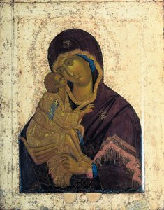 Ikona panny Donovy s dvojitou tváří, c1390. od Russian icon.