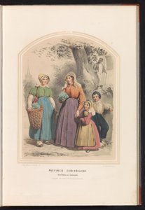 Tradiční kostým Overflakkee a Goedereede v jižním Holandsku, 1857 Provincie Jižní Holandsko Overflakkee a Goedereede / XV (název na objektu)
