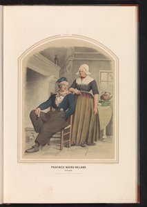 Tradiční kroj Volendam v Severním Holandsku, 1857 Provincie Severní Holandsko. Vollendam / XXXV (název na objektu)