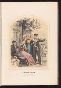 Tradiční kostým South Beveland na Zélandu, 1857 Provincie Zeeland. Ostrov Zuid-Beveland / XIX (název na objektu)