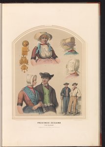 Tradiční kostým ostrova Zuid-Beveland v Zeelandu, 1857 Provincie Zeeland. South Beveland / XXXII (název na objektu) od Ruurt de Vries