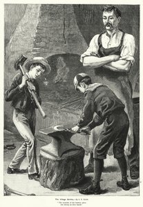 The Village Smithy (rytina) od S.T. (after) Dadd